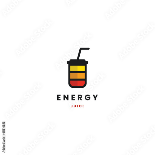 juice energy logo design on isolated background