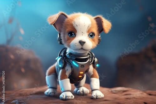 A digital dog from artificial intelligence represents future technology, medical care and big data, etc. © xiaoyun
