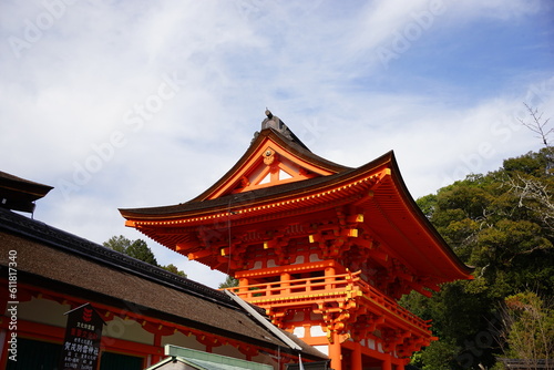 Roumon Tower Gate of Kamigamo-jinja or Shrine in Kyoto, Japan - 日本 京都府 上賀茂神社 楼門 賀茂別雷神社楼門