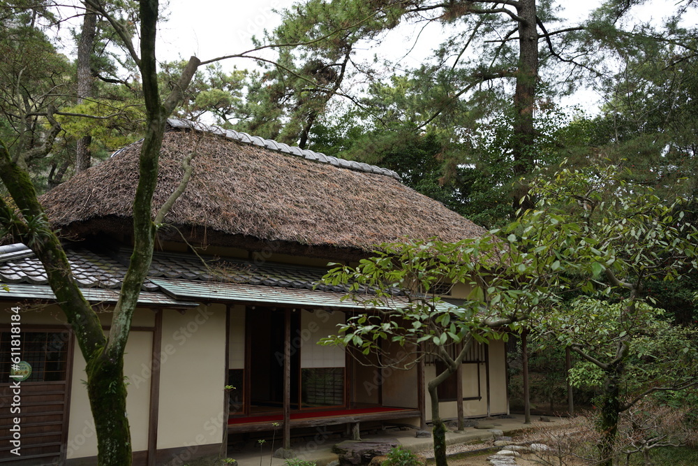 Traditional Japanese Garden at Ritsurin Garden Park in Takamatsu, Kagawa, Japan - 日本 香川 高松 栗林公園 日本庭園 Traditional Japanese Garden at Ritsurin Garden Park in Takamatsu, Kagawa, Japan - 日本 香川 高松 栗林公園 日本庭園