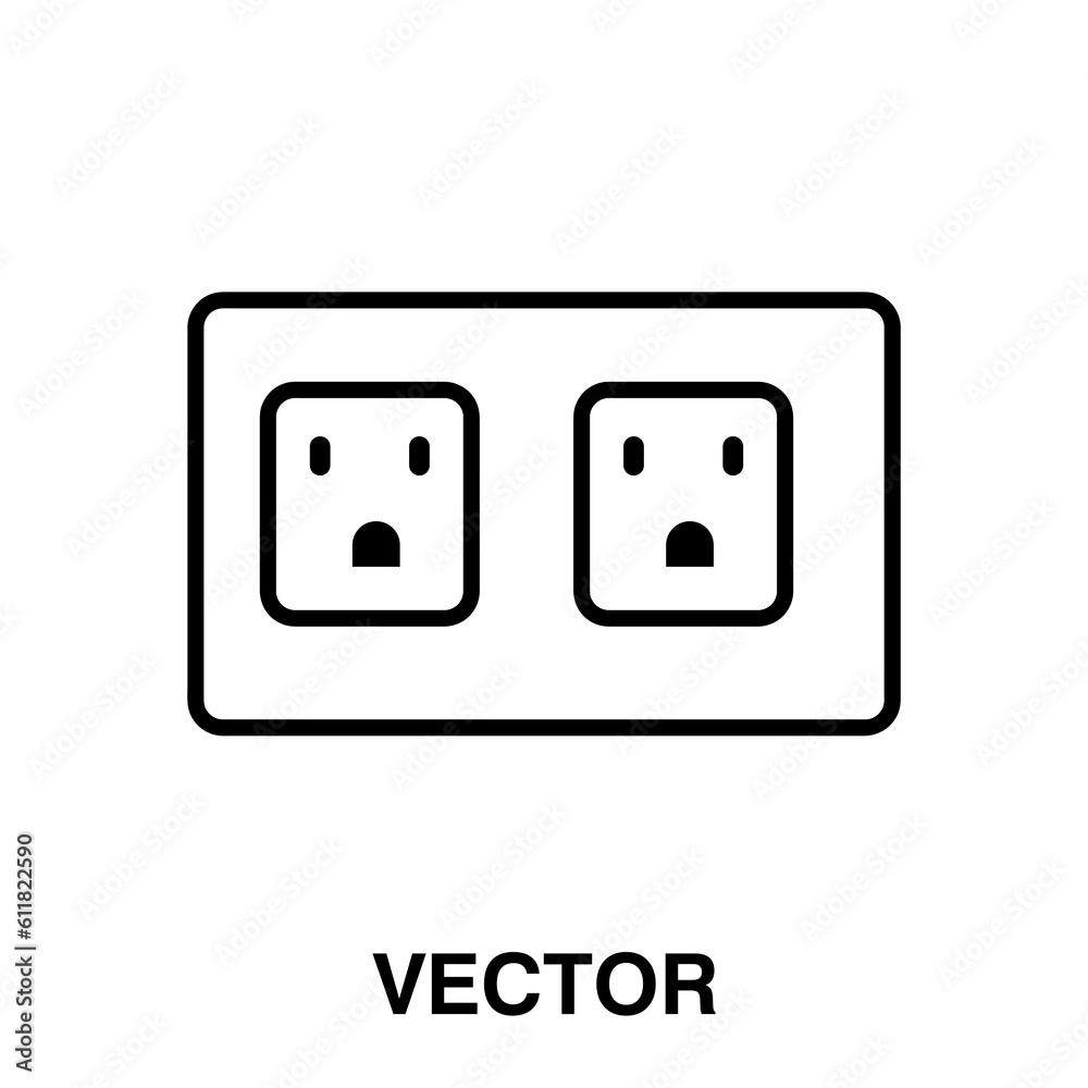 electric socket and plug icon vector illustration logo template on white background..eps electric socket and plug icon vector illustration logo template on white background..eps