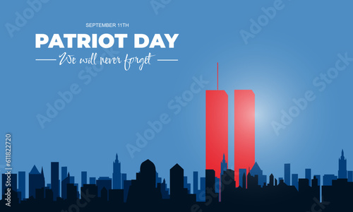 Patriot Day September 11th with New York City background vector illustration