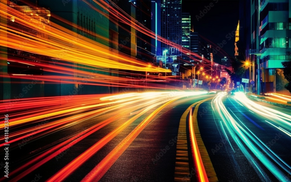 Night Rhythms: Mesmerizing Abstract Light Trails in the Urban Tapestry - High-Quality Wallpaper, Generative AI Night Rhythms: Mesmerizing Abstract Light Trails in the Urban Tapestry - High-Quality Wallpaper, Generative AI