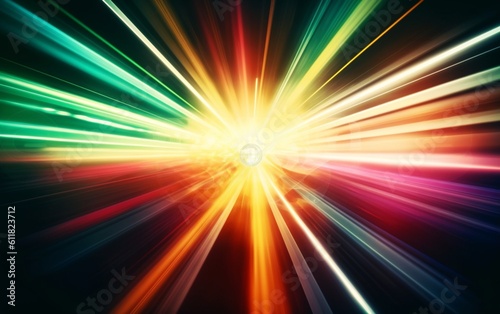 Dazzling Rainbow Spectrum: Mesmerizing Anamorphic Lens Flare Wallpaper in 8K, Dark Palette, Tightly Cropped Compositions, Cross-Processed Elegance, Generative AI