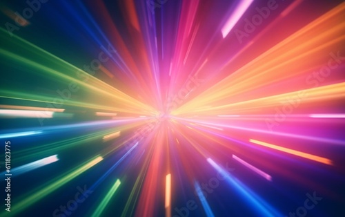 Dazzling Rainbow Spectrum: Mesmerizing Anamorphic Lens Flare Wallpaper in 8K, Dark Palette, Tightly Cropped Compositions, Cross-Processed Elegance, Generative AI