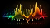 Abstract Sound waves and frequency audio waveform, music wave HUD interface elements, voice graph signal , Generative AI