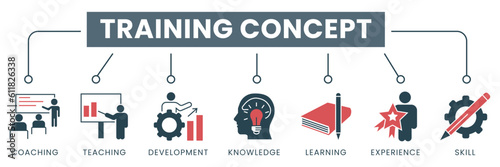Coaching and mentoring concept icons for apps or web