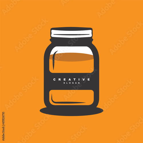 Royal jelly jam glass can vector template