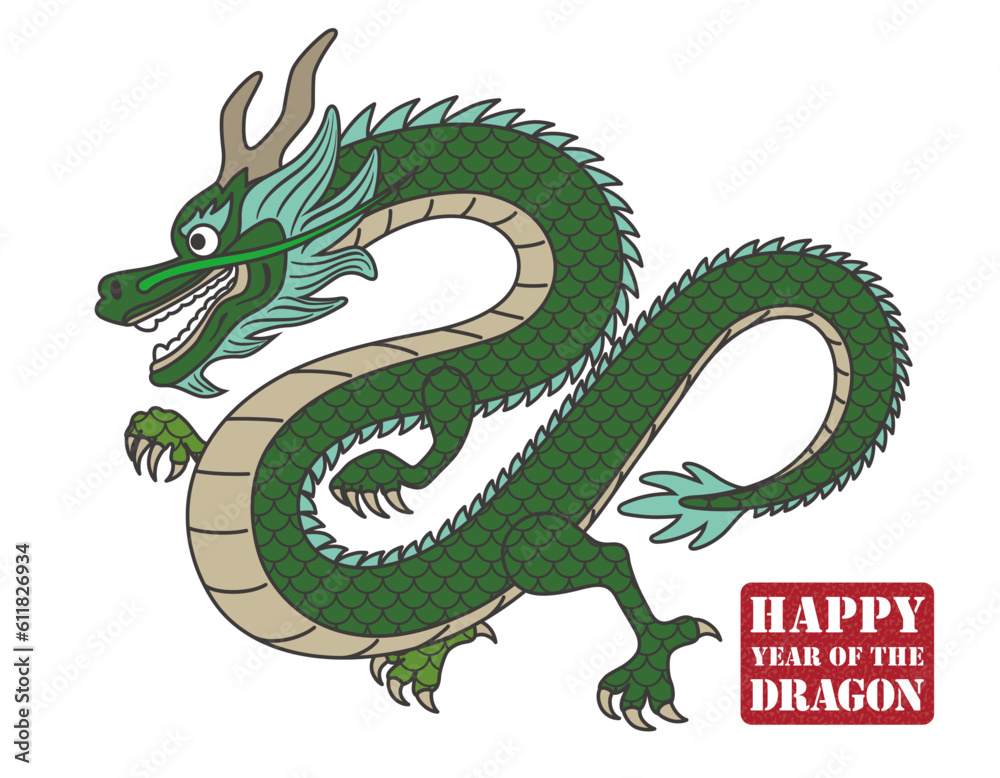 Obraz premium Year Of The Dragon Vector Zodiac Symbol Illustration Isolated On A White Background.