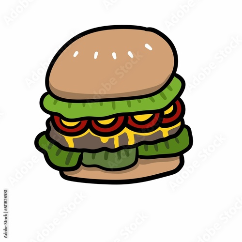 hamburger fast food icon illustration