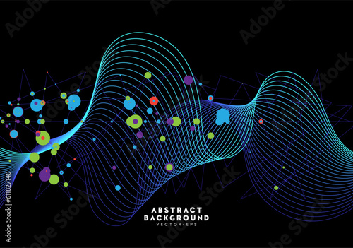 digital wave striped with particle dots nano technology science theme background for advertisement website template website template,cover landingpage label design vector eps.