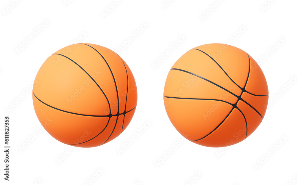 Basketball isolated on white background, 3d rendering.