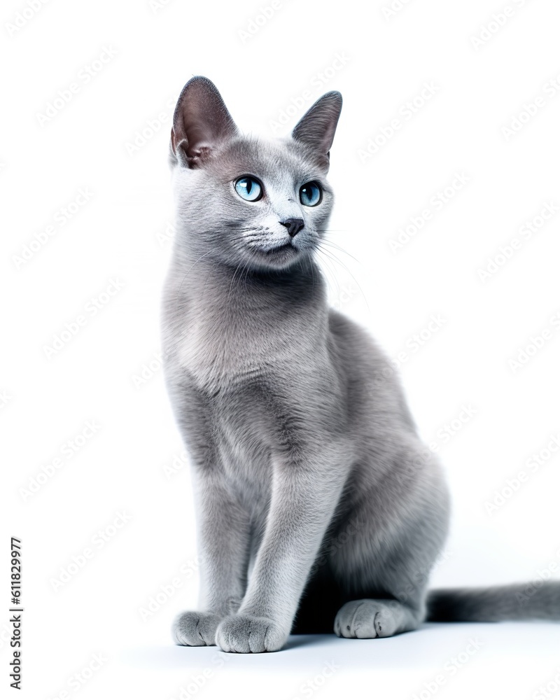 Russian Blue Cat Posing