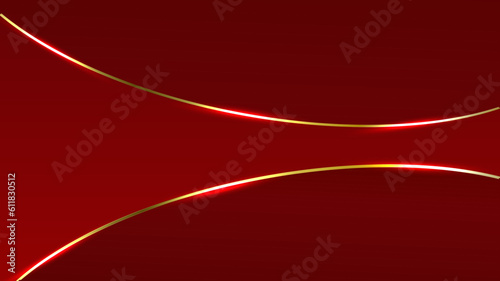 Abstract red and gold luxury shapes on background.