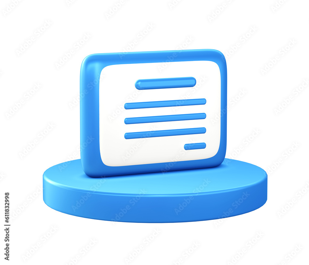 3d illustration icon of Certificate with circular or round podium 3d illustration icon of Certificate with circular or round podium