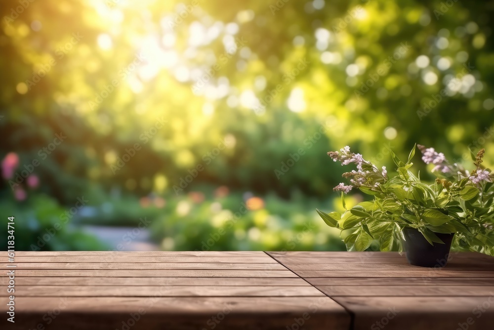 Wood floor with leaf nature background, AI generated. Wood floor with leaf nature background, AI generated.