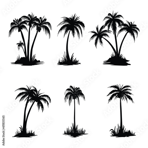 set of palm trees