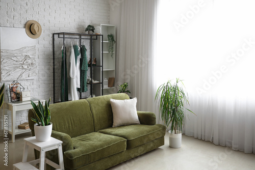 Interior of light room with...