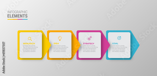 Business infographic template design icons 4 options or steps