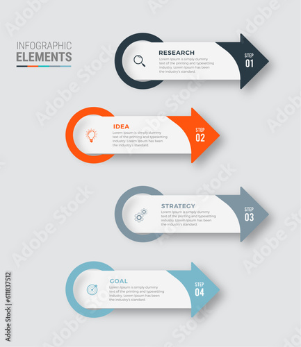 Business infographic template design icons 4 options or steps