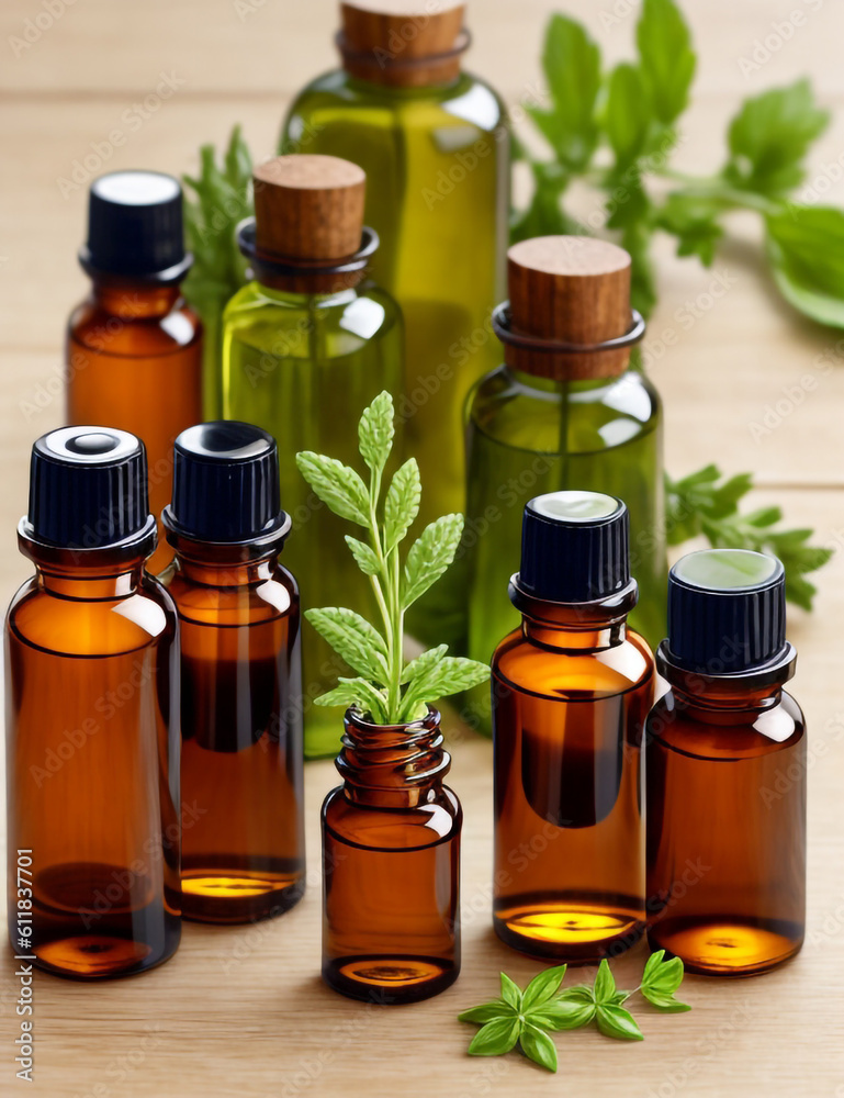 Bottles with essential oils and fresh herbs
,essential oils with herbs Bottles with essential oils and fresh herbs
,essential oils with herbs