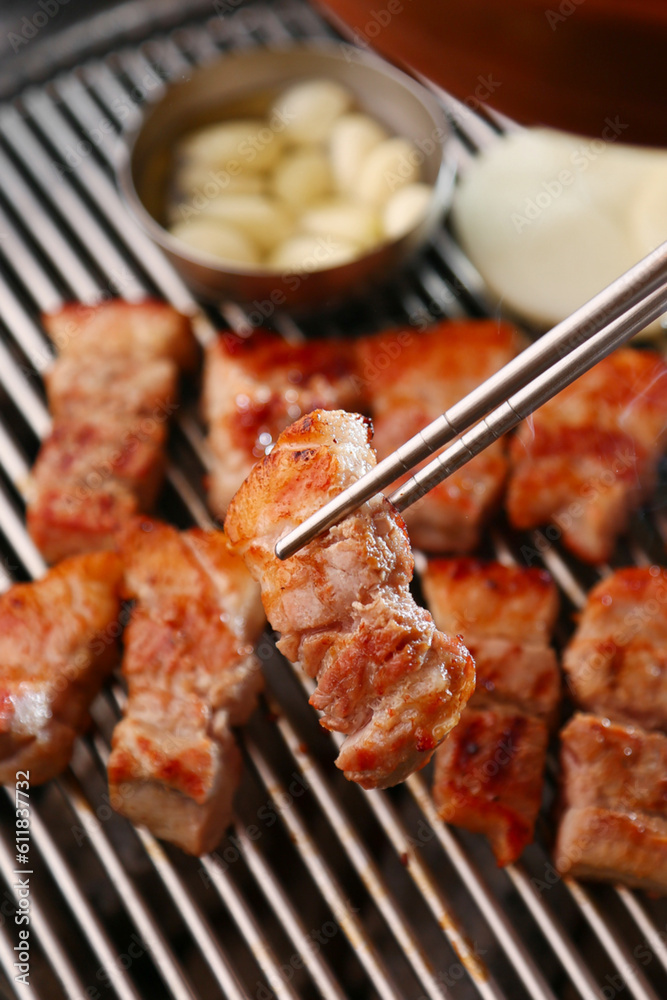 Pork belly samgyeopsal 삼겹살 한국음식