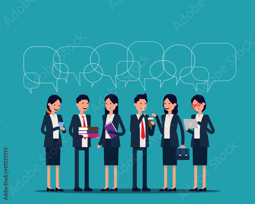 Talking people, Business meeting and talking bubble set