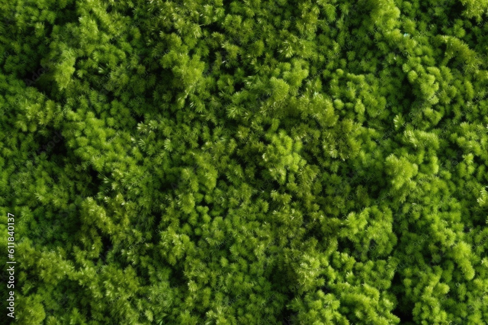 a wall plant made of green moss for decoration. Background with blank copy. image made of biological substance. components of interior design for offices. Generative AI