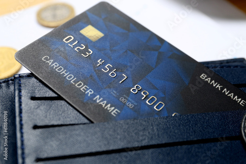 Wallet with credit card on ...