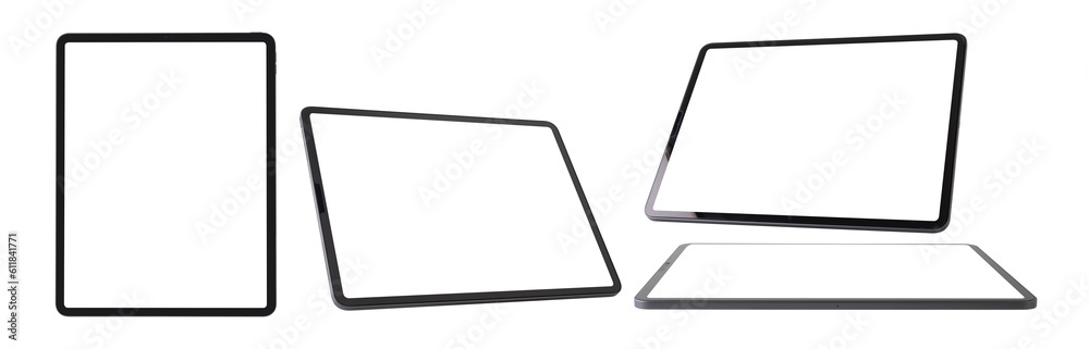 Real Tablet mockup with blank screen, device screen mockup Isolated on white background. Real Tablet mockup with blank screen, device screen mockup Isolated on white background.