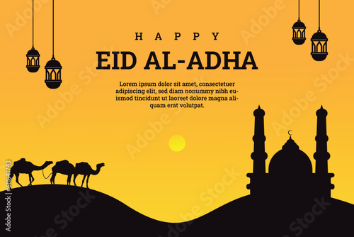 Eid Vector illustration Muslim holiday Eid alAdha photo