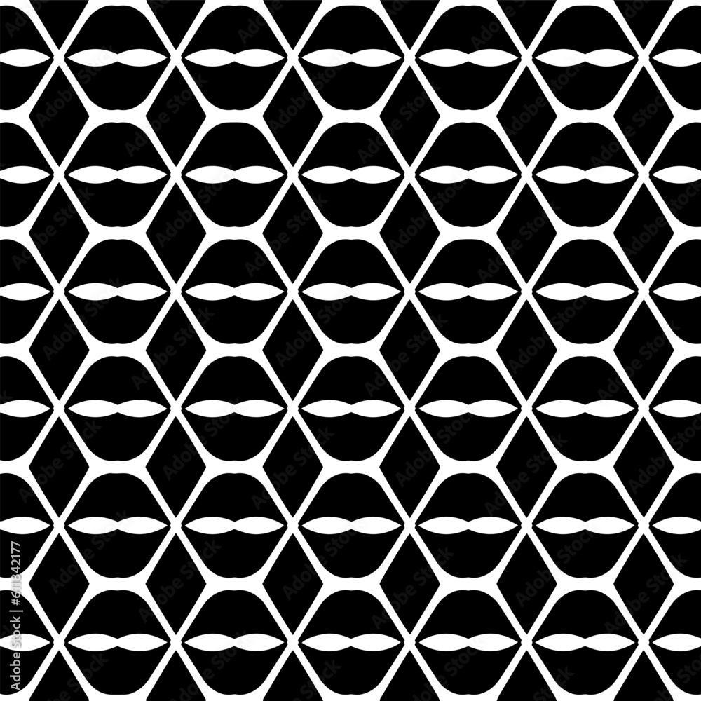 Background with abstract shapes. Black and white texture. Seamless monochrome repeating pattern for decor, fabric, cloth. Background with abstract shapes. Black and white texture. Seamless monochrome repeating pattern for decor, fabric, cloth.