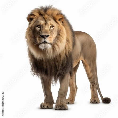Full body lion isolated on white, Generative AI © S A F I Y A