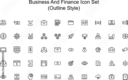50 business and finance icon set, this collection embodies professionalism, strategy, and prosperity, offering a visually captivating way to represent financial concepts and enhance your presentations