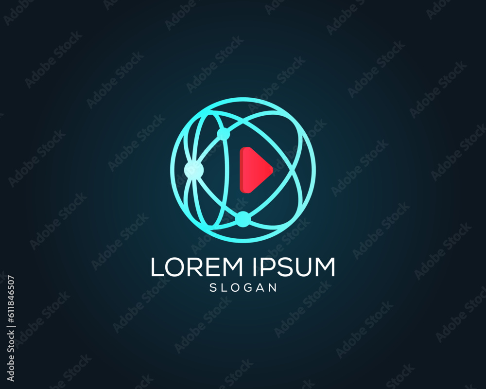 Modern technology network logo illustrations Modern technology network logo illustrations