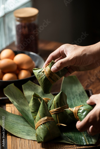 Making Zongzi for Duanwu festival  photo