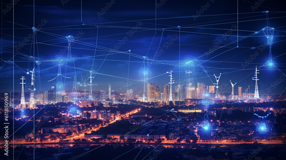 Obraz premium Connected Energy Grids in IoT