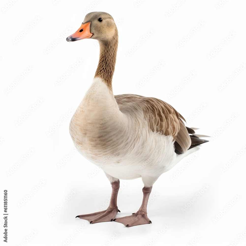 Goose isolated on white background, Generative AI Goose isolated on white background, Generative AI
