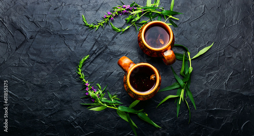 Aromatic fireweed tea photo