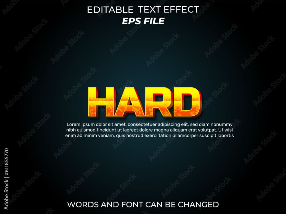 hard text effect, font editable, typography, 3d text. vector template hard text effect, font editable, typography, 3d text. vector template