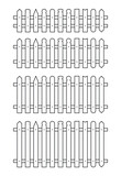 Outline fence in flat style vector illustration isolated on white