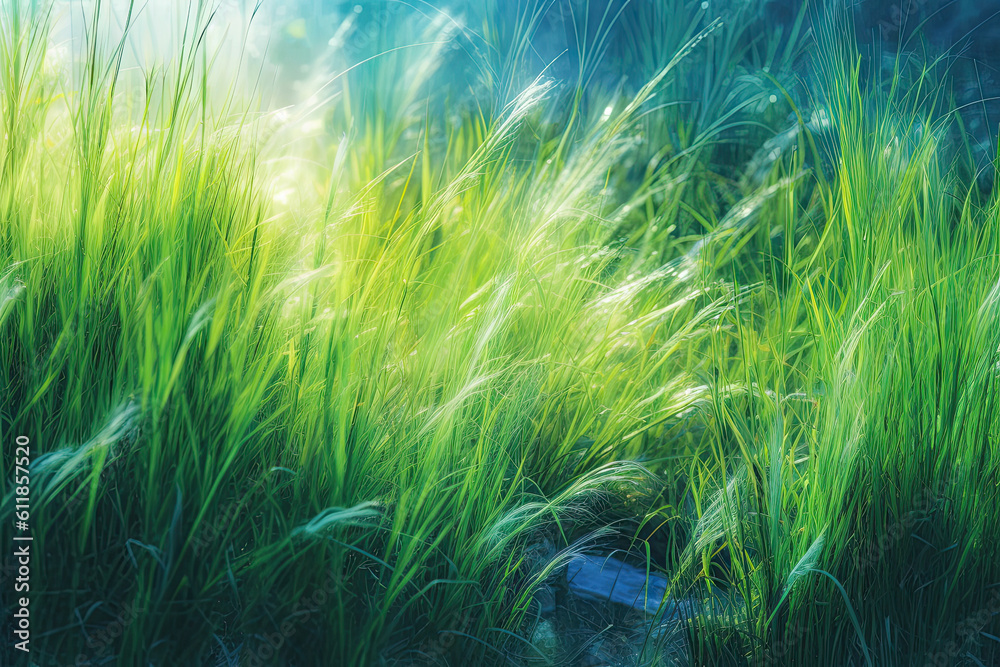 grass in the wind, AI Generative grass in the wind, AI Generative