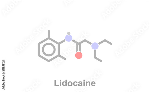 Simplified formula icon of lidocaine.
