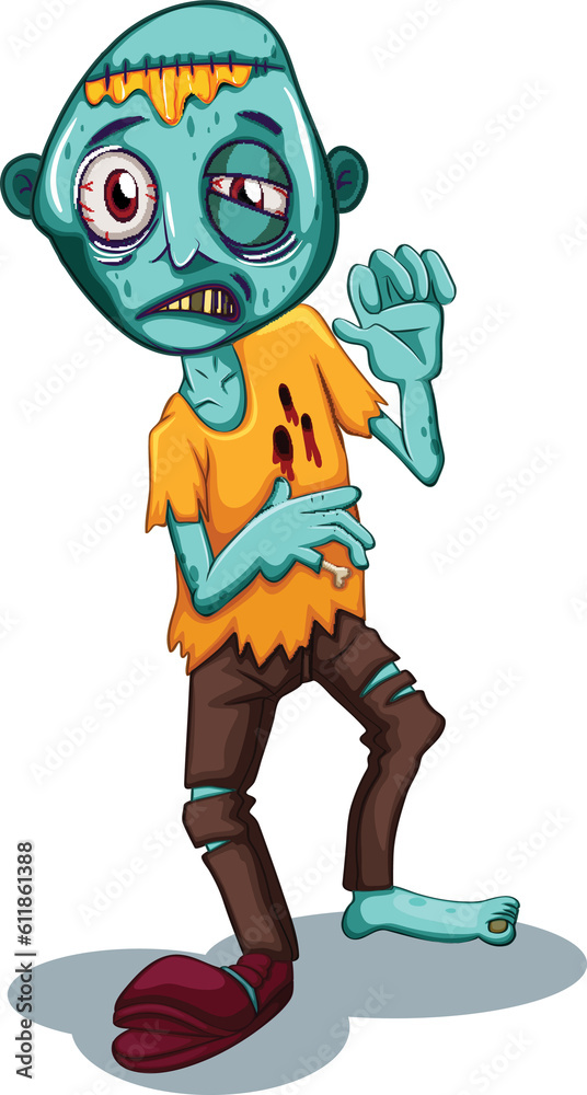 Fototapeta premium Zombie kids including different heads and horror flesh