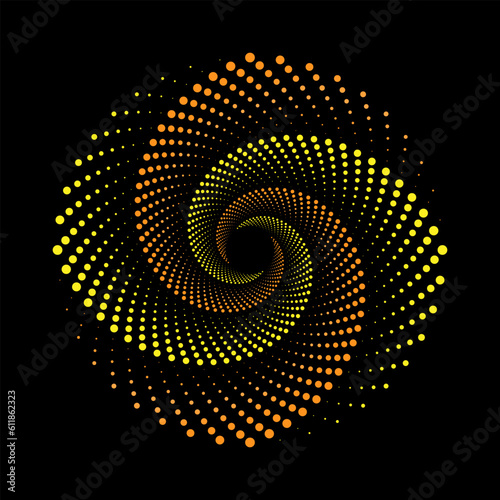 Wallpaper Mural Yellow and orange dotted swirl pattern circle logo vector Torontodigital.ca
