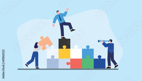 concept illustration achievement teamwork business