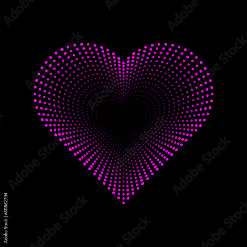 Fototapeta Naklejka Na Ścianę i Meble -  Pink dots hearts with black hole vector illustration
