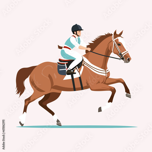 horse racing jockeys riding illustration