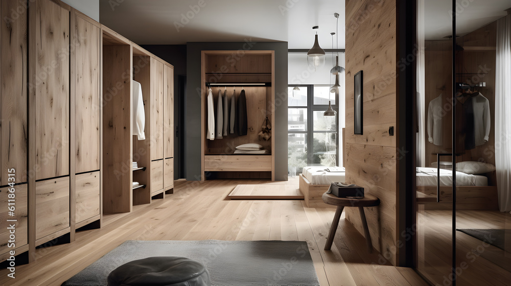 wood storage shelves and cabinet - generative ai wood storage shelves and cabinet - generative ai