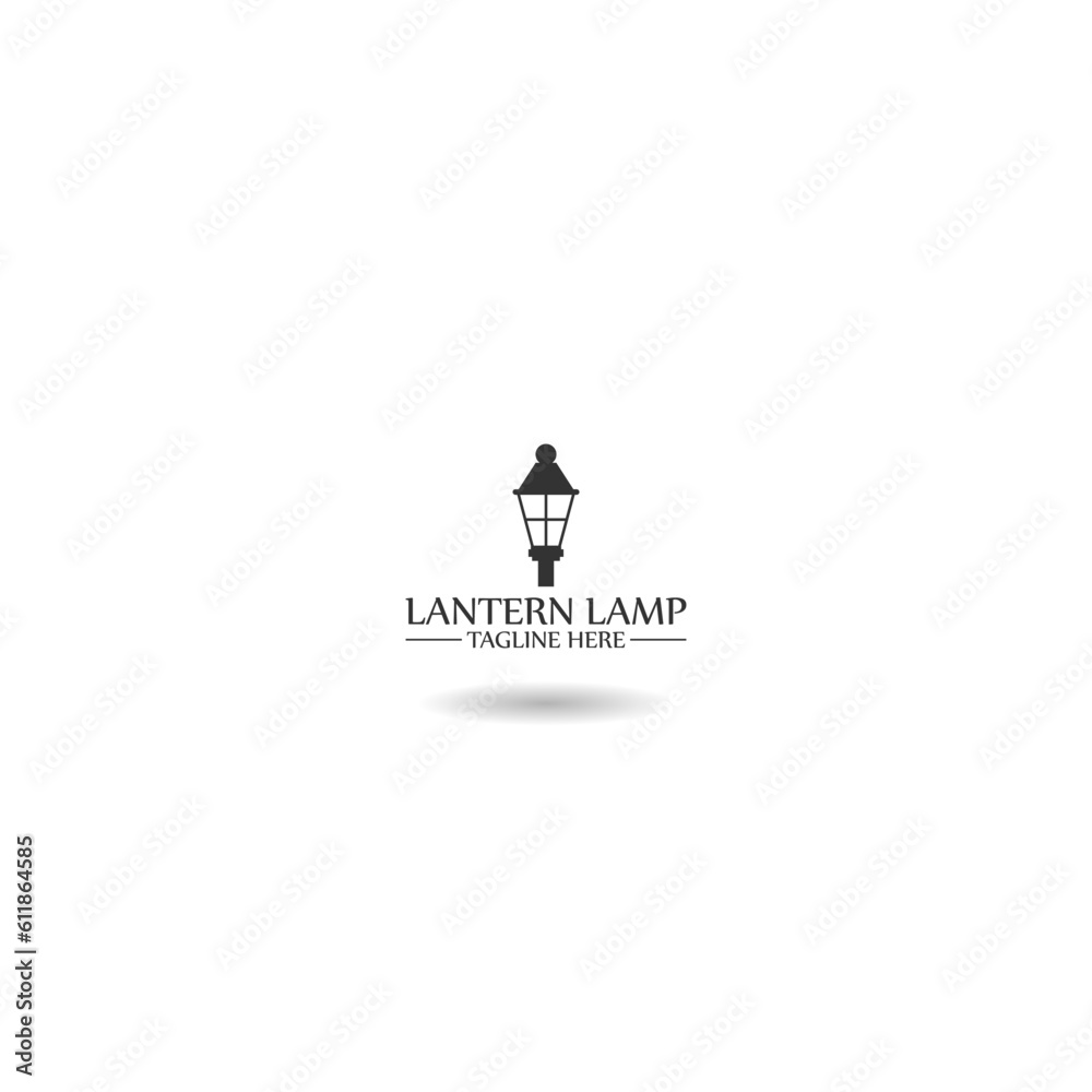 Lantern Lamp logo design icon with shadow Lantern Lamp logo design icon with shadow